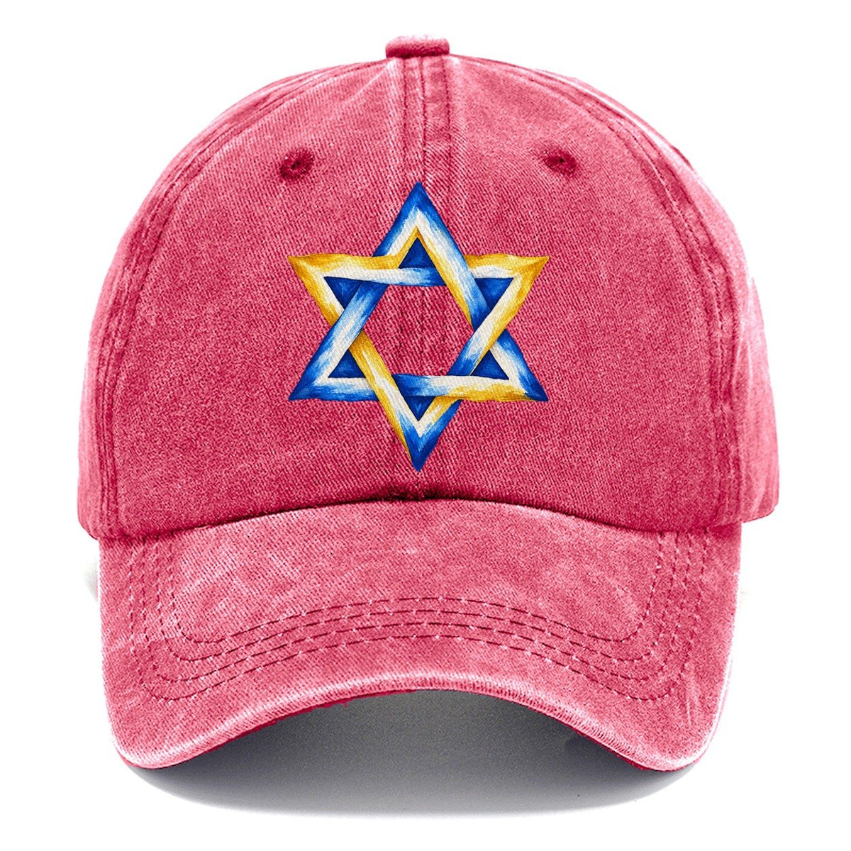 Star of David Left Chest Washed Classic Cap – Pomegranate Blush