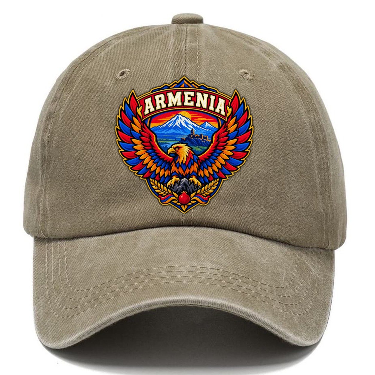 Armenia Retro Badge Country Logos Classic Cap – Warm Sand