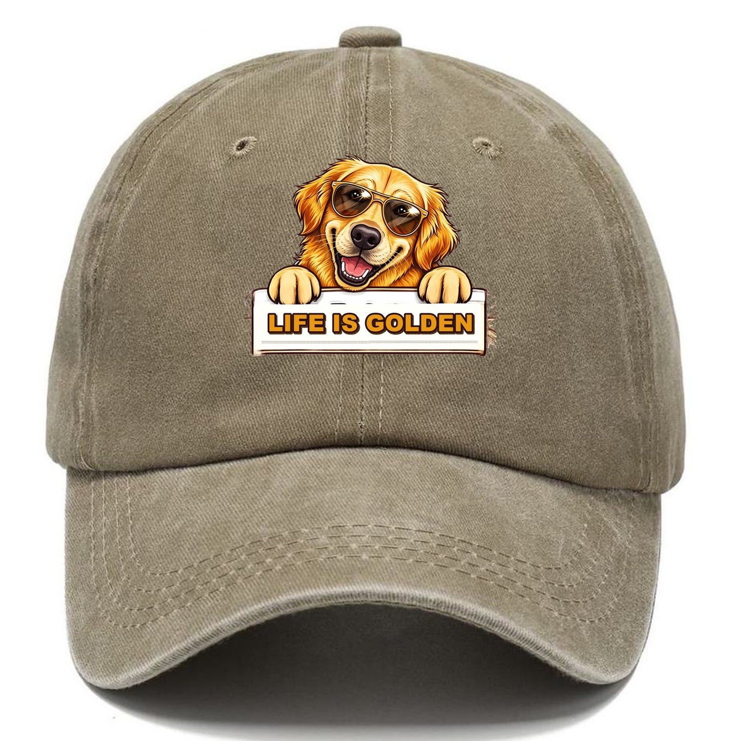 Life Is Golden Retriever Classic Cap – Warm Sand