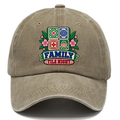 Family Tile Night Mahjong Game Night Classic Cap – Warm Sand
