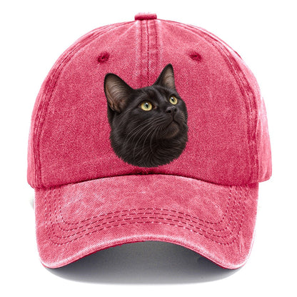Black Cat Upturned Whiskers Pastimes Companions Classic Cap – Pomegranate Blush