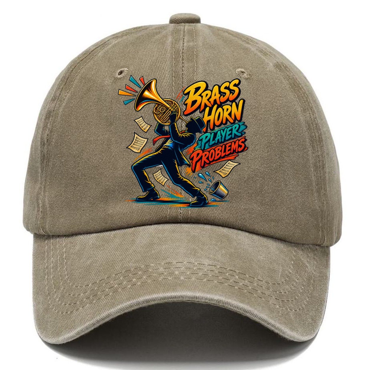 Brass Horn Player Problems Music Instruments Classic Cap – Warm Sand