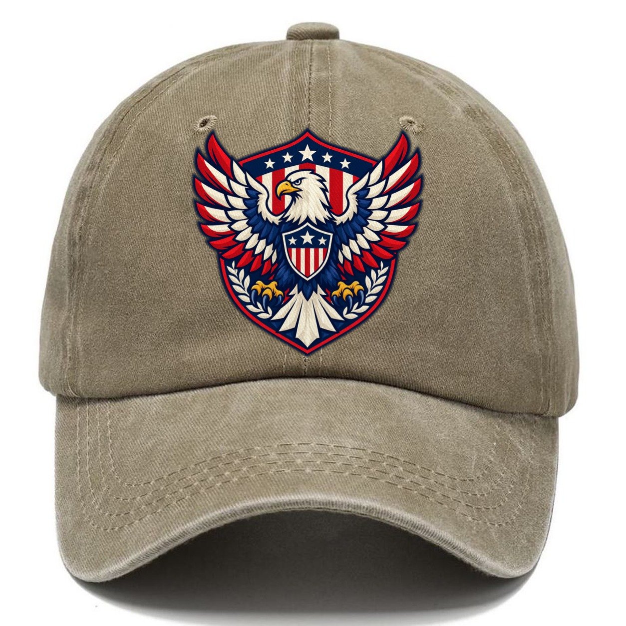 United States Minimal Emblem Country Logos Classic Cap – Warm Sand