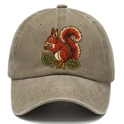 Lake District Red Squirrel And Hazelnuts Uk Culture Heritage Classic Cap – Warm Sand