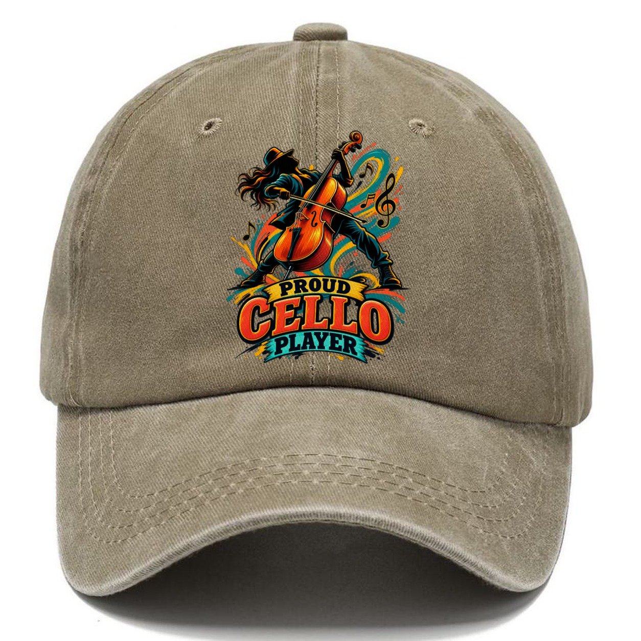 Proud Cello Player Music Instruments Classic Cap – Warm Sand
