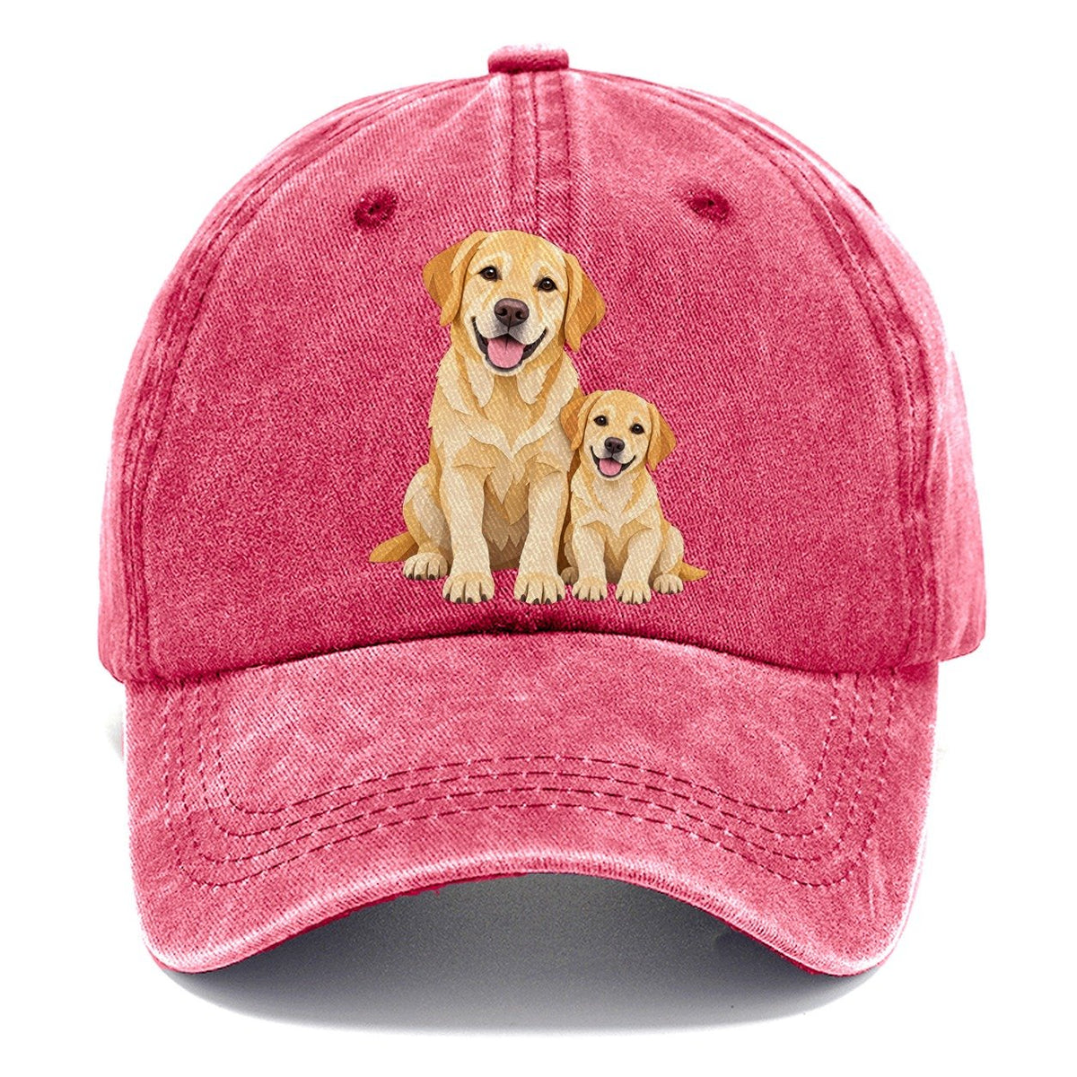 Cut-Paper Labrador Retriever Sitting Top Breeds Classic Cap – Pomegranate Blush
