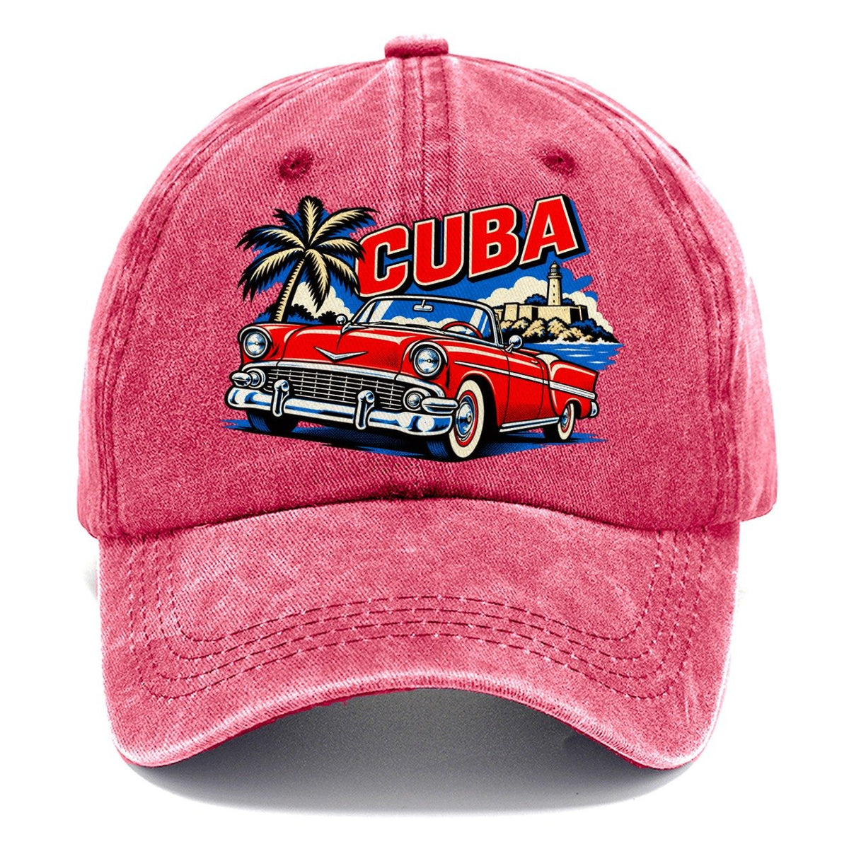 Cuba Pop Art Badge Classic Cap – Pomegranate Blush