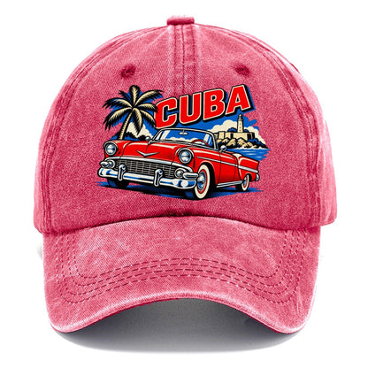 Cuba Pop Art Badge Classic Cap – Pomegranate Blush