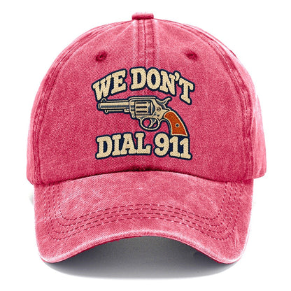 Denim Chainstitch We Don't Dial 911 Classic Cap – Pomegranate Blush