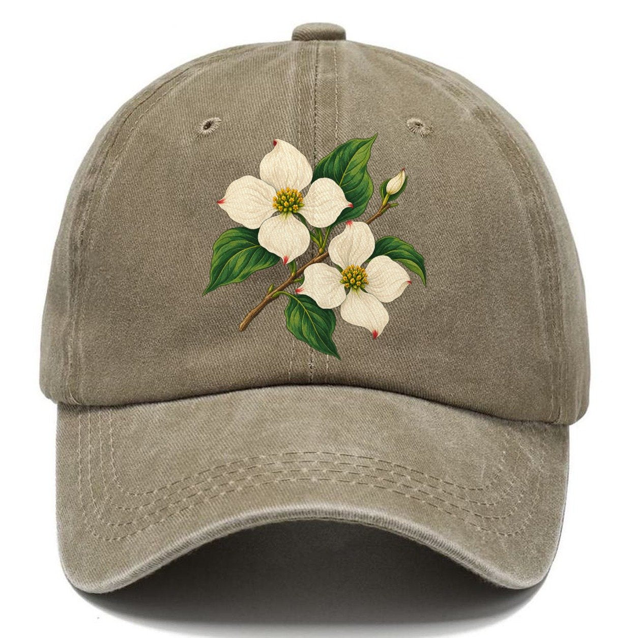 British Columbia Pacific Dogwood Bloom Canada Cultural Icons Classic Cap – Warm Sand