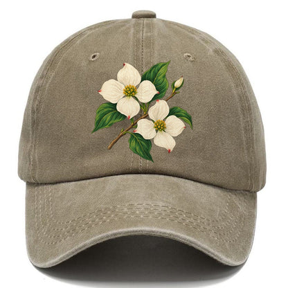 British Columbia Pacific Dogwood Bloom Canada Cultural Icons Classic Cap – Warm Sand