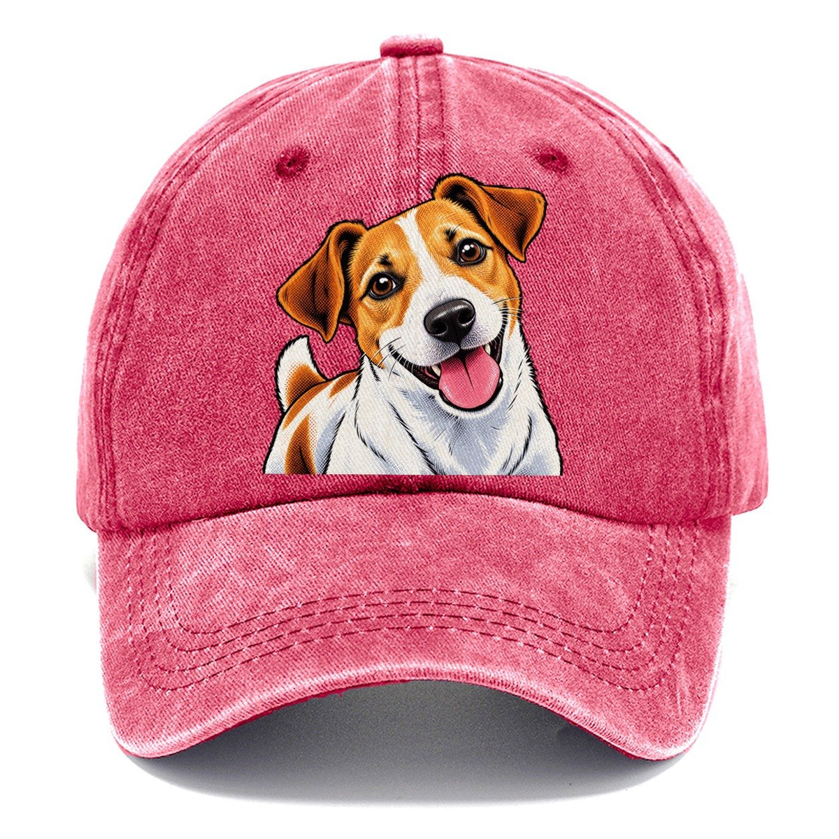 Happy Jack Russell Terrier Portrait Classic Cap – Pomegranate Blush