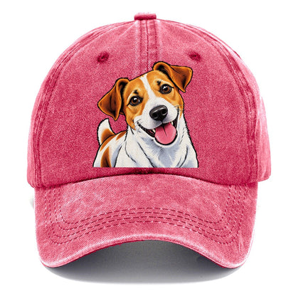 Happy Jack Russell Terrier Portrait Classic Cap – Pomegranate Blush