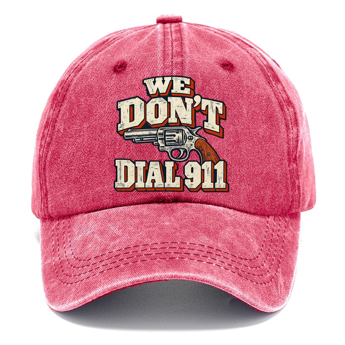 Woodtype Broadsheet We Don't Dial 911 Classic Cap – Pomegranate Blush