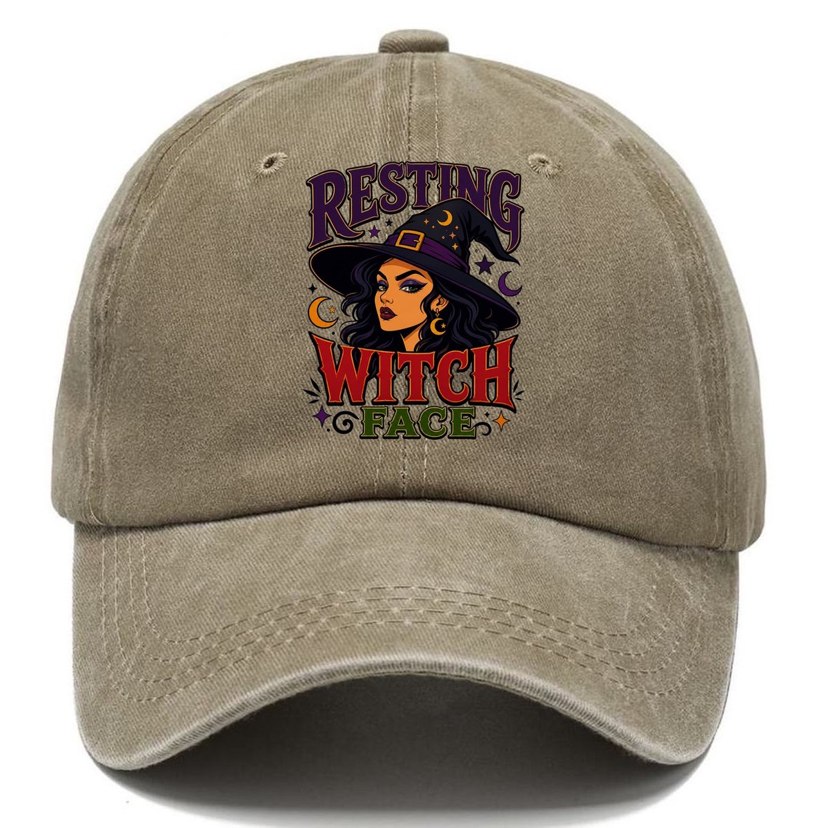 Resting Witch Face Classic Cap – Warm Sand