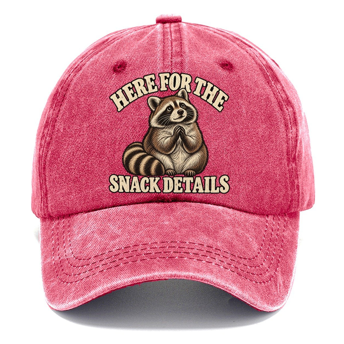 Raccoon Snack Details Character Club Classic Cap – Pomegranate Blush