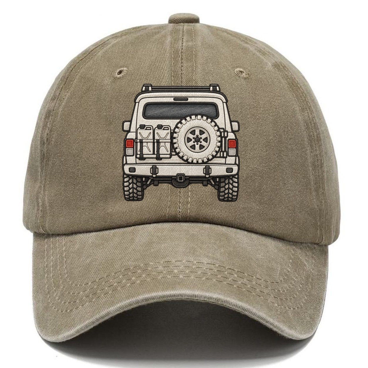 Trail Wagon Tailgate With Spare And Fuel Cans Off Roading And Overlanding Classic Cap – Warm Sand