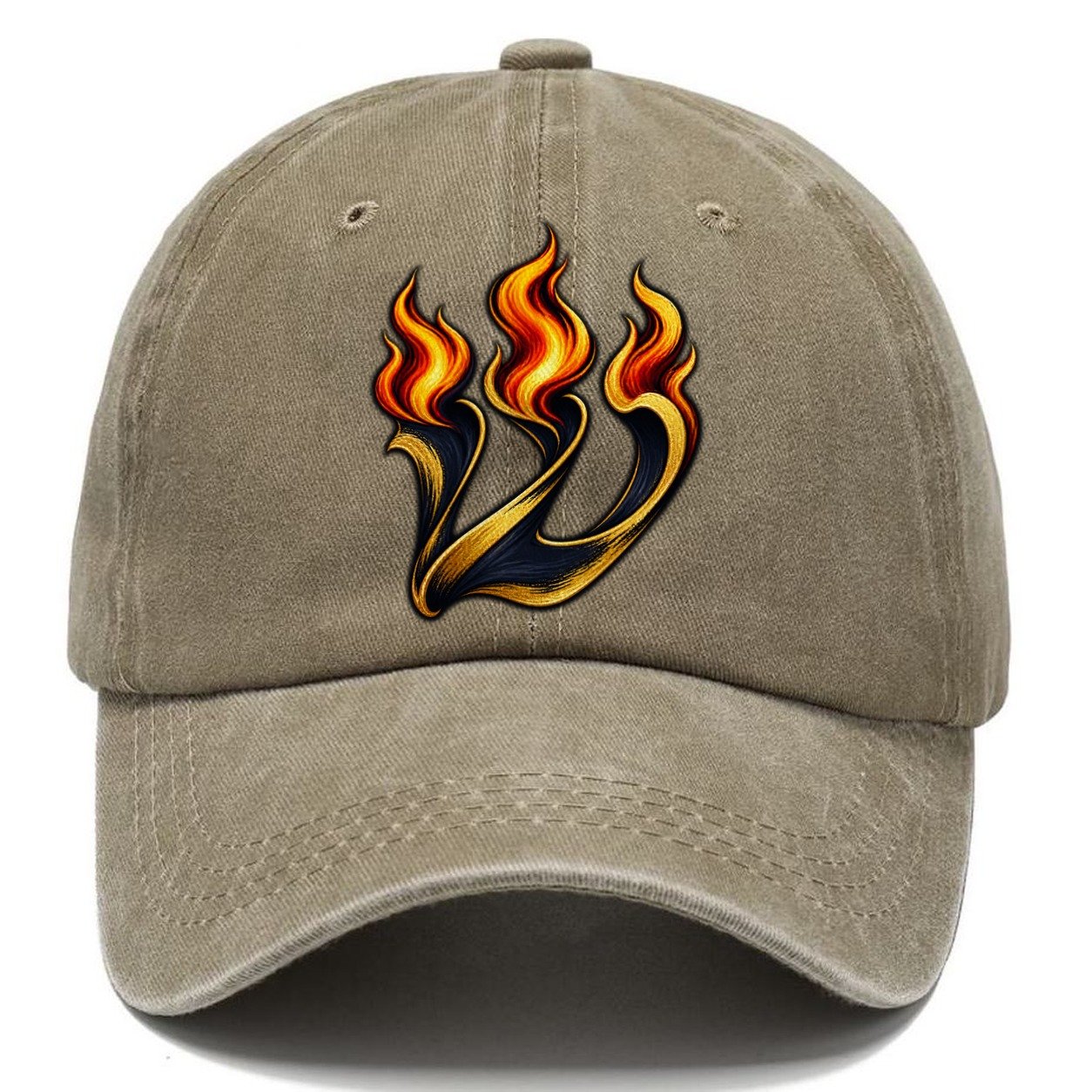 Shin Letter Flame Judaism Heritage Classic Cap – Warm Sand
