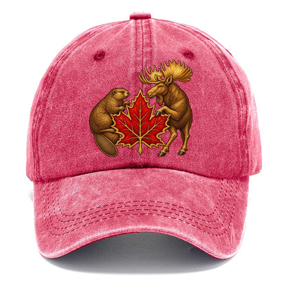 Canada Beaver And Moose Classic Cap – Pomegranate Blush