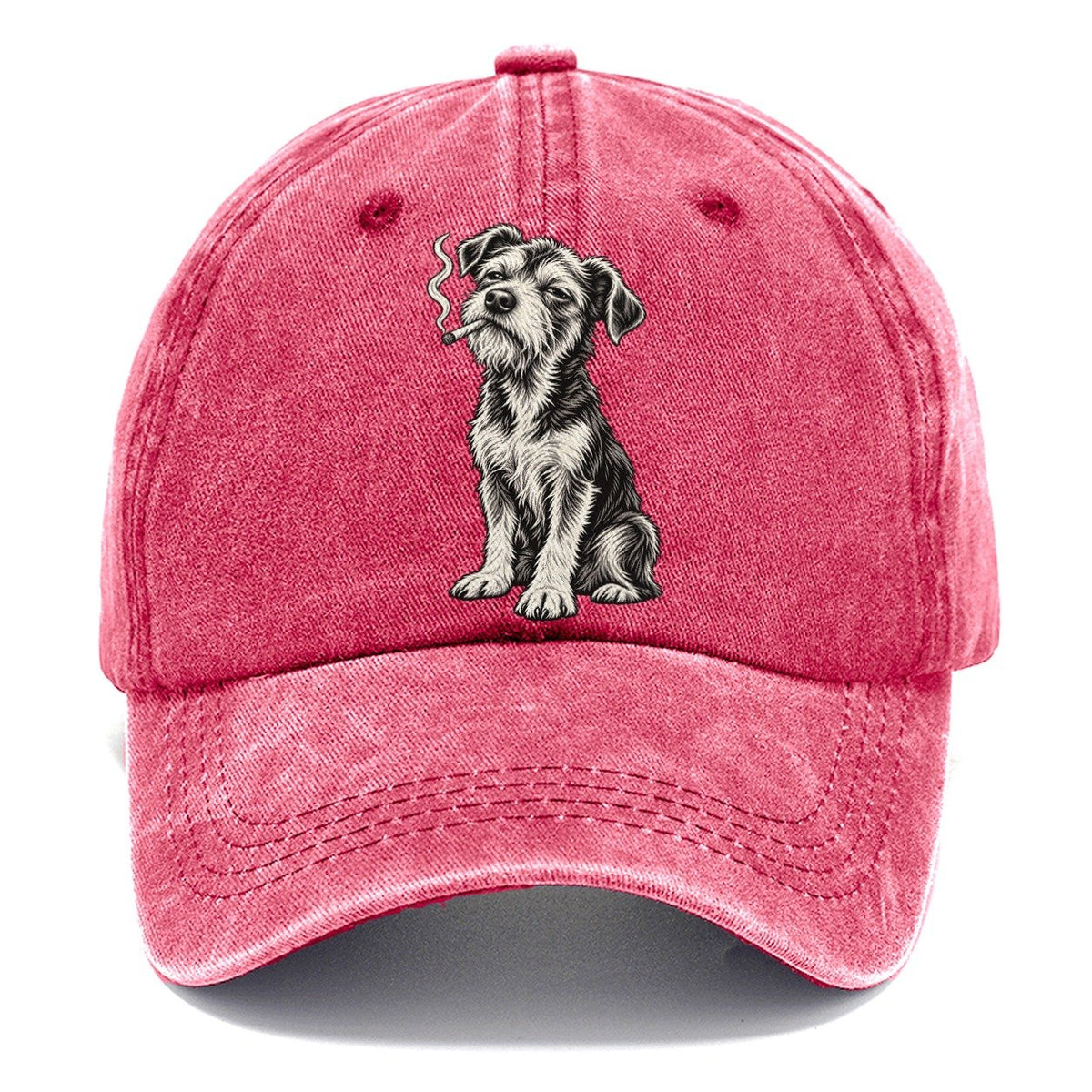 Smoking Terrier Dog Classic Cap – Pomegranate Blush