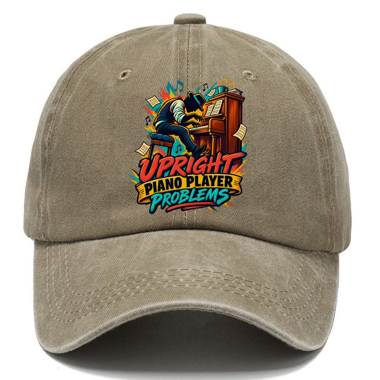 Upright Piano Player Problems Music Instruments Classic Cap – Warm Sand