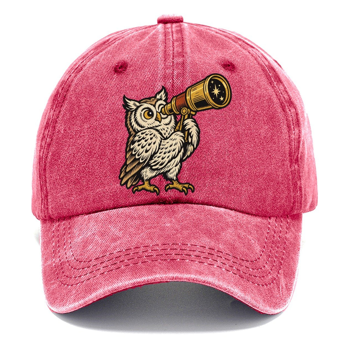 Owl Stargazing Guide Sundown Familiars Classic Cap – Pomegranate Blush