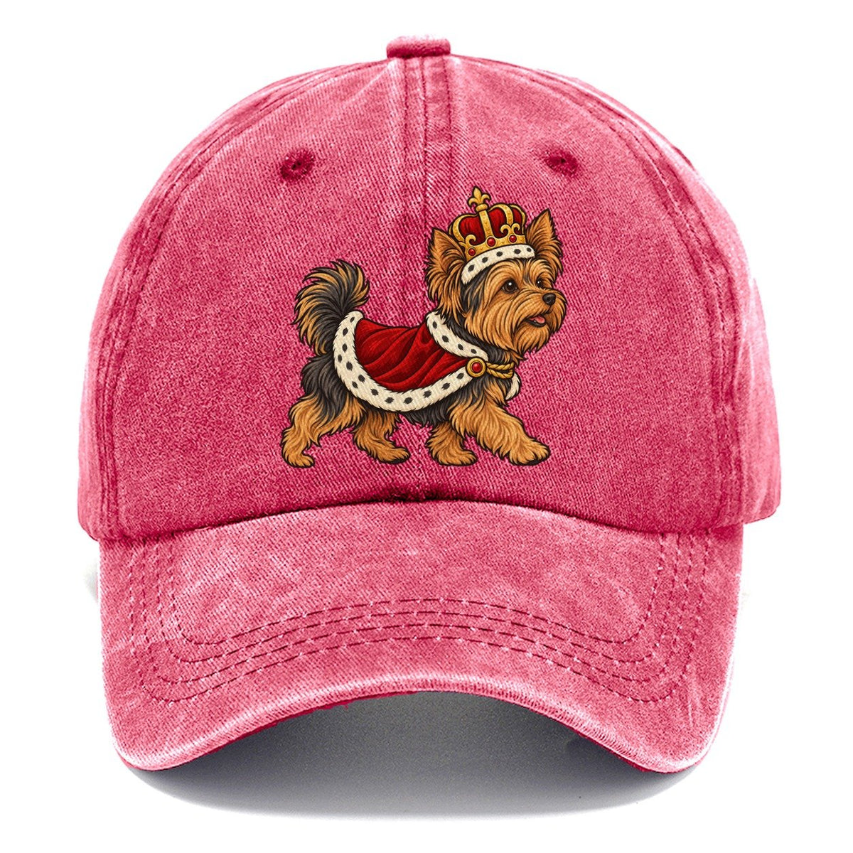 One Yorkshire Terrier In Halloween Costume Little King Costume With A Felt Crown And Short Red Velvet Robe Halloween Dog Parade Classic Cap – Pomegranate Blush