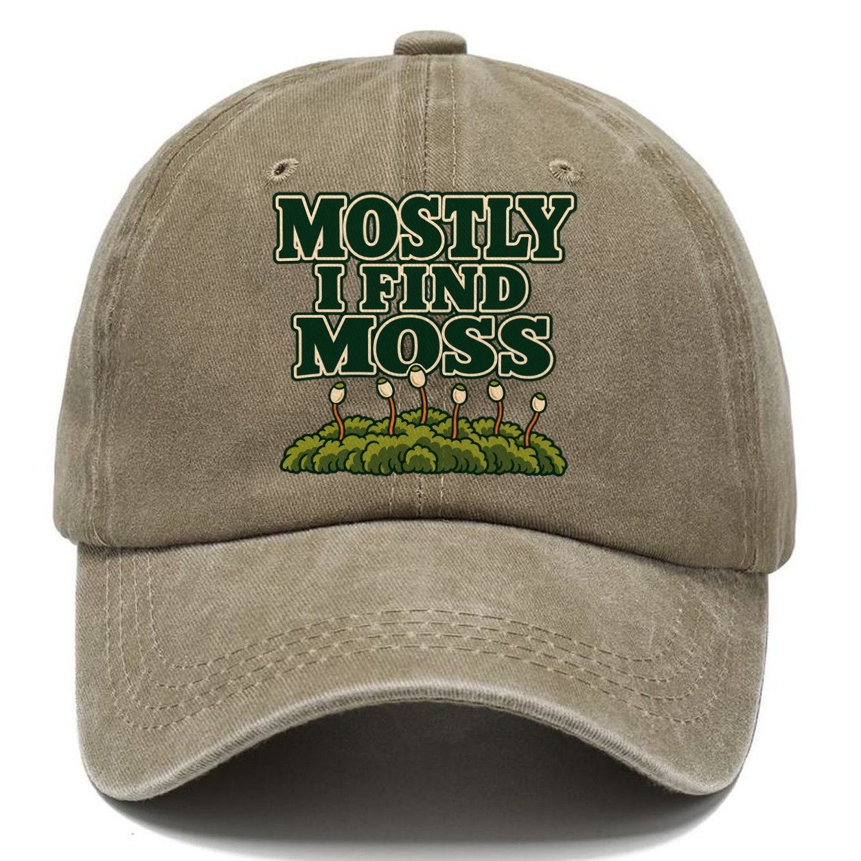 Mostly I Find Moss Foraging And Mycology Classic Cap – Warm Sand