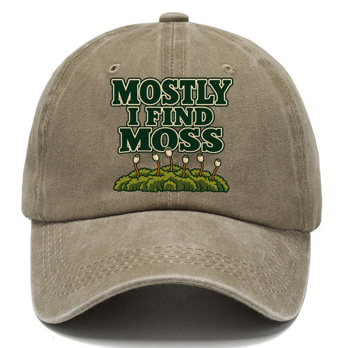 Mostly I Find Moss Foraging And Mycology Classic Cap – Warm Sand
