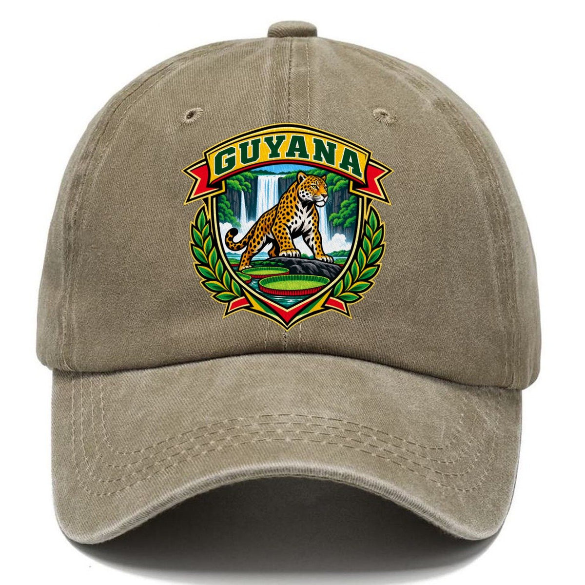 Guyana Retro Badge Country Logos Classic Cap – Warm Sand