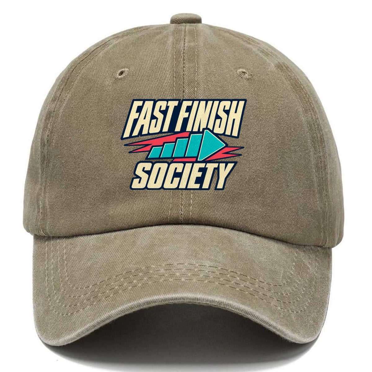 Fast Finish Society 90S Running Clubs Classic Cap – Warm Sand