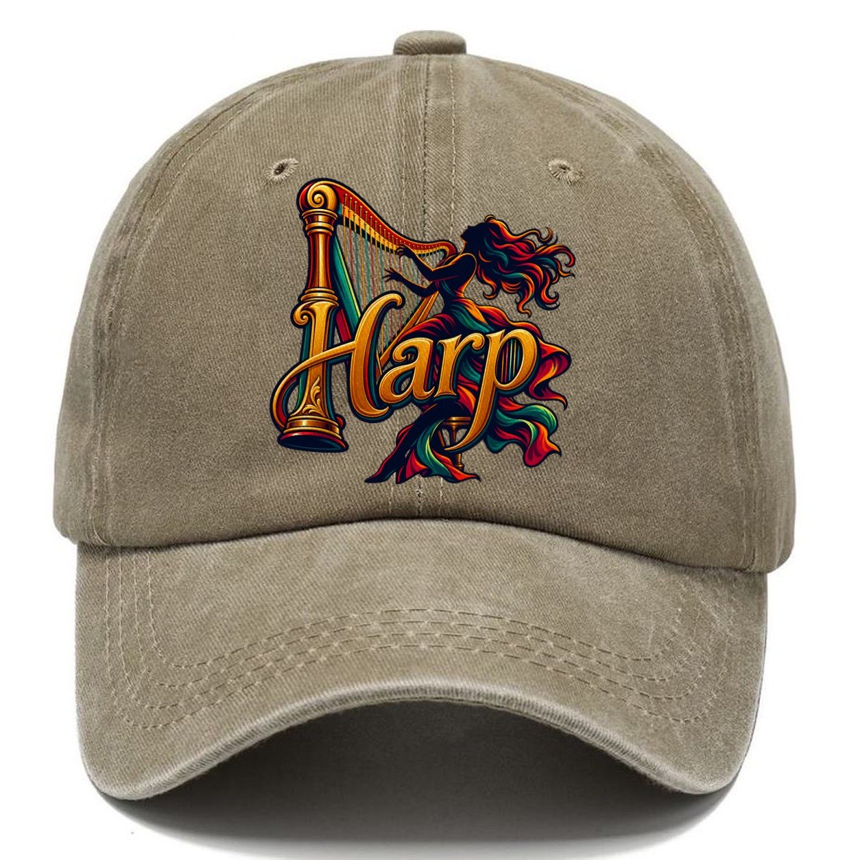 Harp Wordmark Music Instruments Classic Cap – Warm Sand