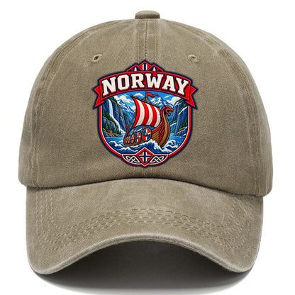 Norway Retro Badge Country Logos Classic Cap – Warm Sand