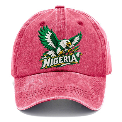 Nigeria Cut-Paper Retro Badge Classic Cap – Pomegranate Blush