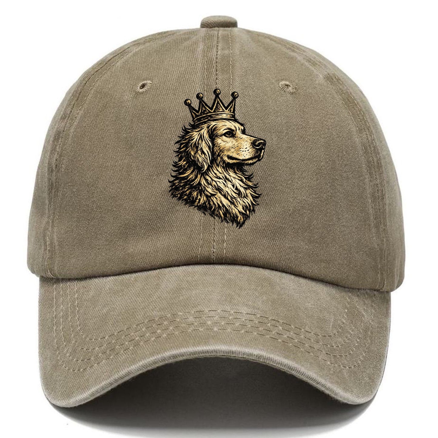 Golden Retriever Crown Portrait Classic Cap – Warm Sand