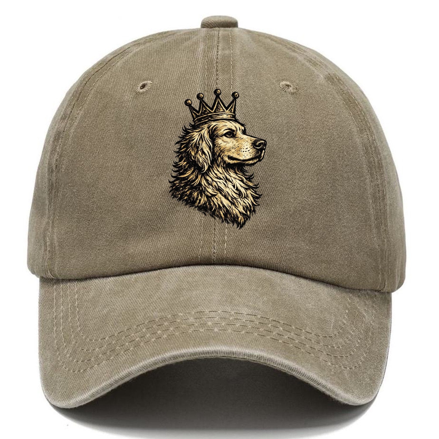 Golden Retriever Crown Portrait Classic Cap – Warm Sand