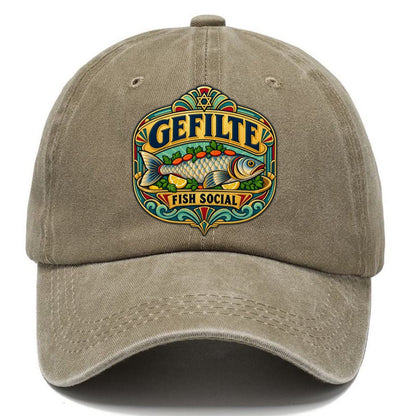 Gefilte Fish Social Judaism Heritage Classic Cap – Warm Sand