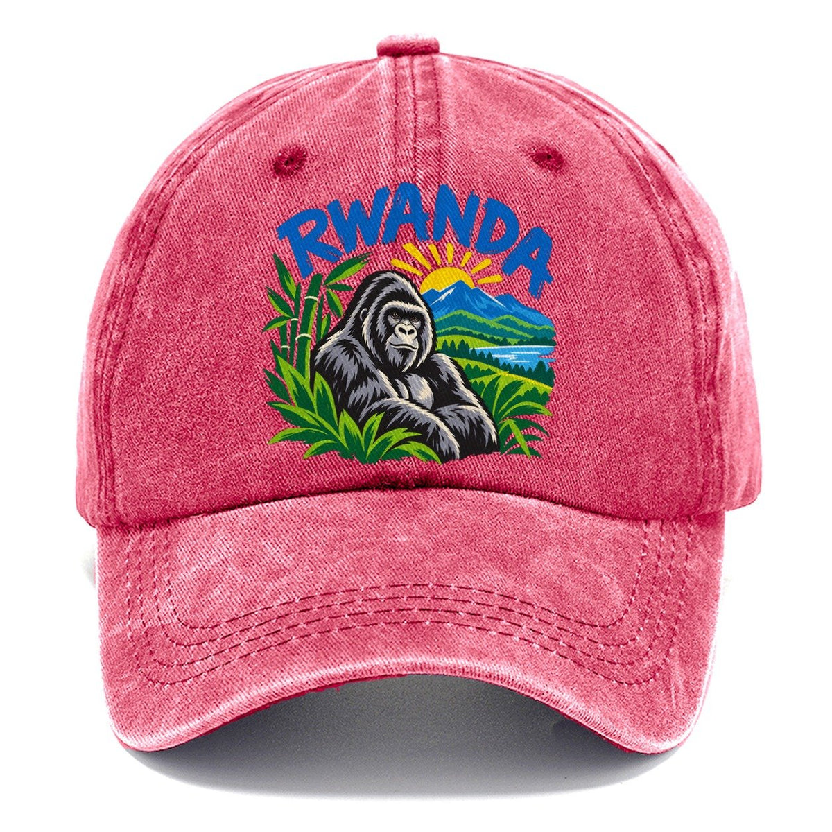 Rwanda Retro Badge Logo Classic Cap – Pomegranate Blush