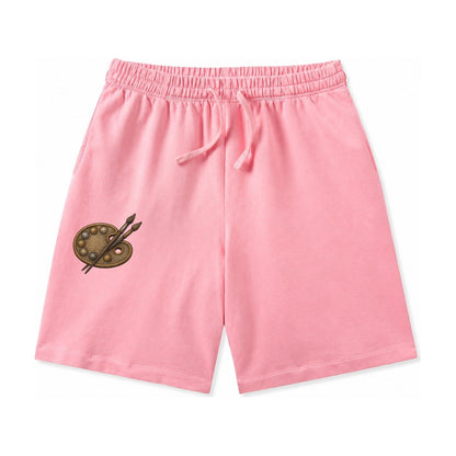 Artist Palette Washed Shorts – Pink