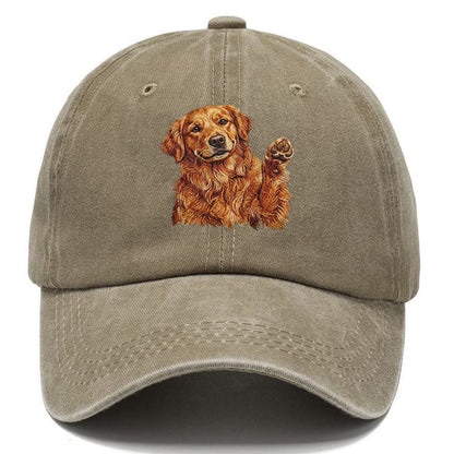 Golden Retriever Embroidered Classic Cap – Warm Sand