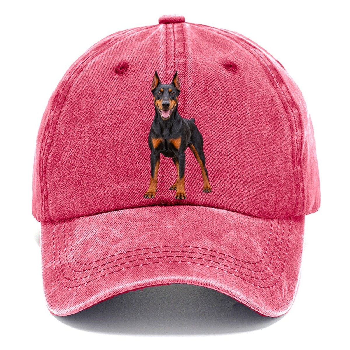 Doberman Pinscher Standing Top Breeds Classic Cap – Pomegranate Blush