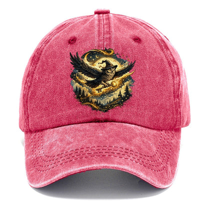 Wizard Owl with Magic Key Under Full Moon Classic Cap – Pomegranate Blush
