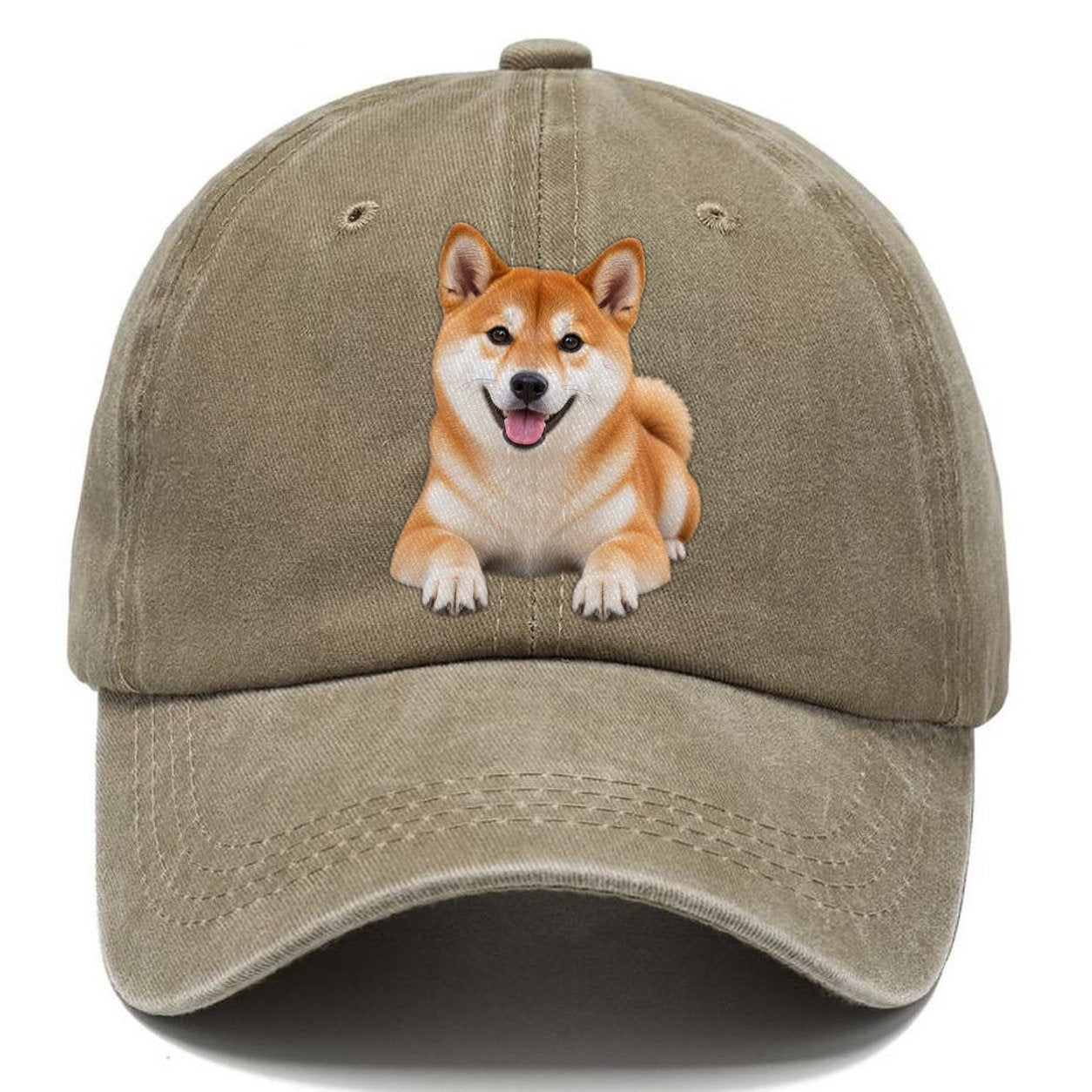 Shiba Inu Lying Down Top Breeds Classic Cap – Warm Sand