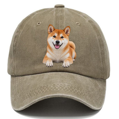 Shiba Inu Lying Down Top Breeds Classic Cap – Warm Sand