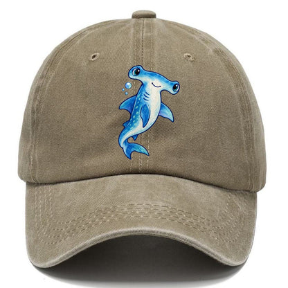 Hammerhead Shark Upward Swim Sea Sprite Classic Cap – Warm Sand