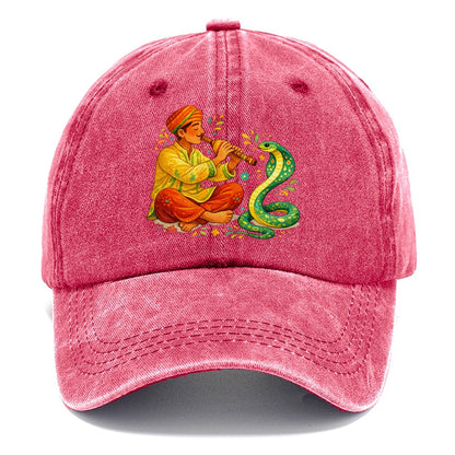 Snake Charmer Playing Flute Classic Cap – Pomegranate Blush