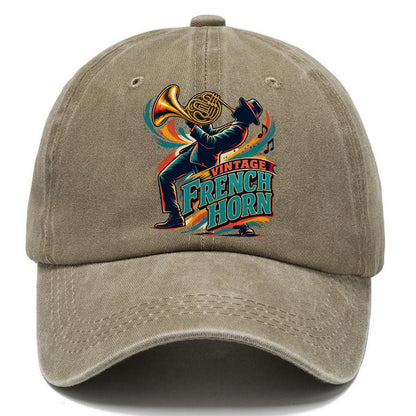 Vintage French Horn Music Instruments Classic Cap – Warm Sand