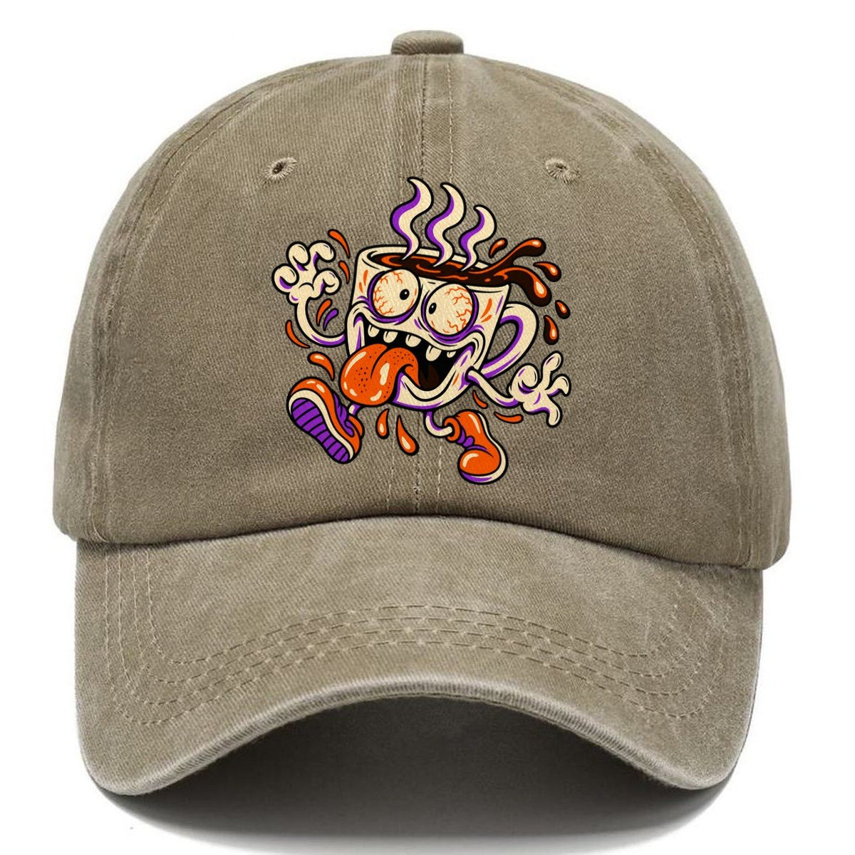Monster Coffee Cup Crazy Styles Classic Cap – Warm Sand