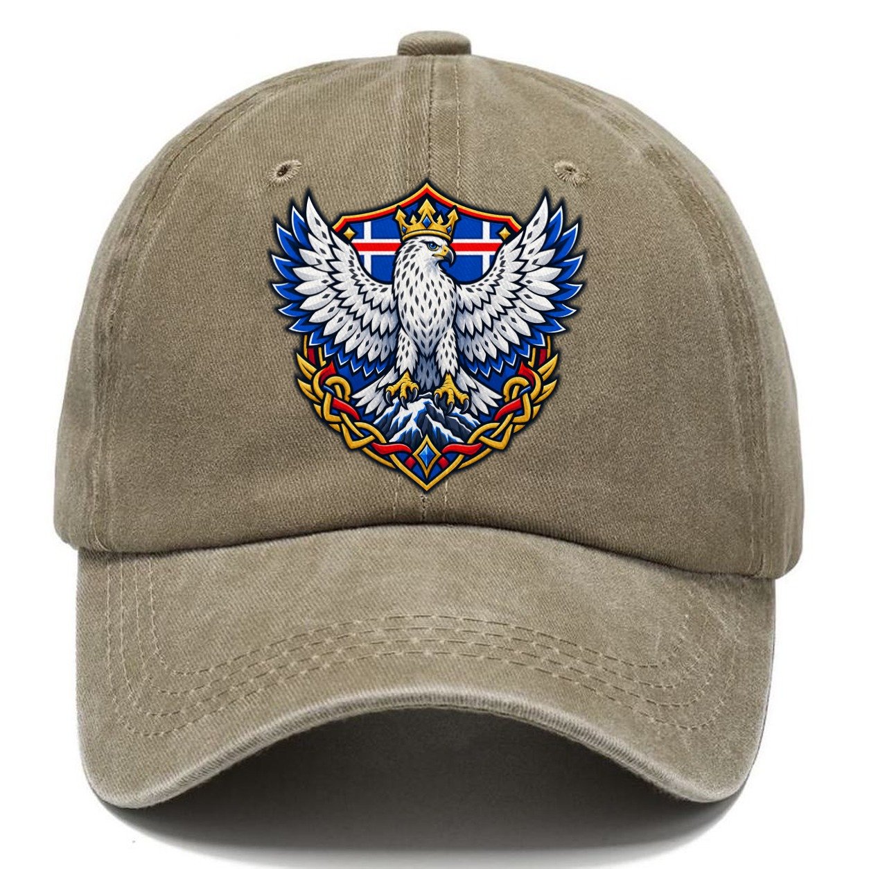 Iceland Heraldic Crest Country Logos Classic Cap – Warm Sand