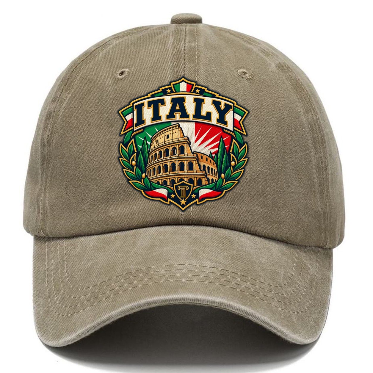 Italy Retro Badge Country Logos Classic Cap – Warm Sand